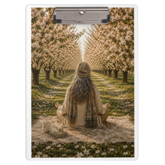 Serene Orchard Sticky Notes | Romantic Botanical Clipboard