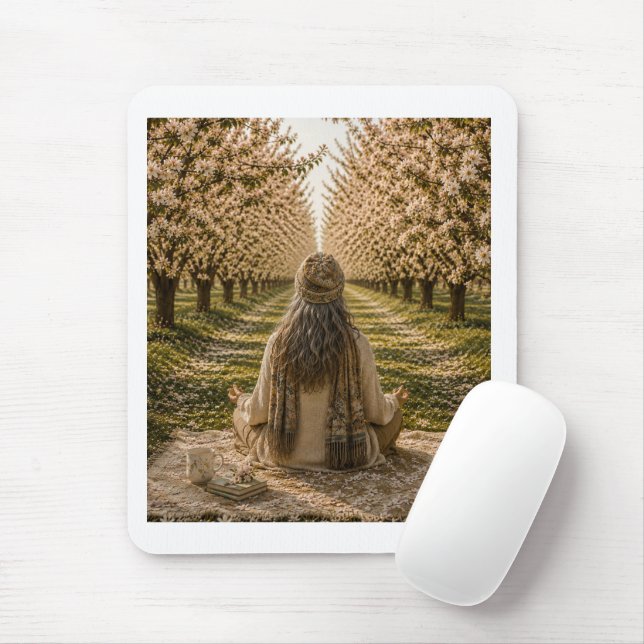 Serene Orchard Sticky Notes | Romantic Botanical  Mouse Pad (With Mouse)