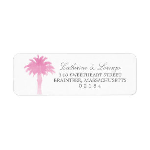 Serene Palm Tree Watercolor   Return Address Return Address Label