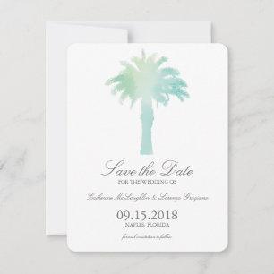 Serene Palm Tree Watercolor Save the Date