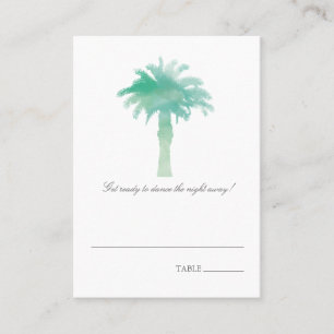Serene Palm Tree Watercolor Seating Card