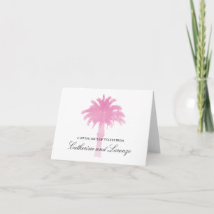 Serene Palm Tree Watercolor   Thank You Card