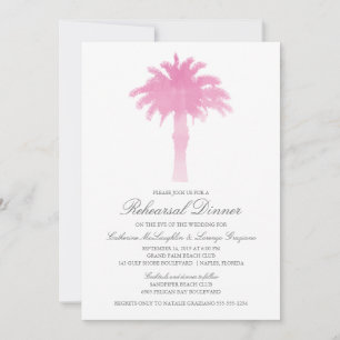 Serene Palm Tree Watercolor    Wedding Rehearsal Invitation
