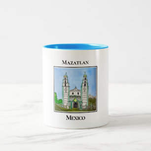 Serene Parroquia Cristo Rey in Mazatlan Two-Tone Coffee Mug