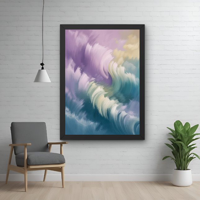 Serene Pastel Abstract Wave Dreamy Wall Art Poster (Creator Uploaded)