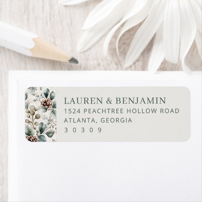 Serene Pastel Botanical Return Address Label (Insitu)
