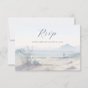 Serene Pastel Desert Flora RSVP Card