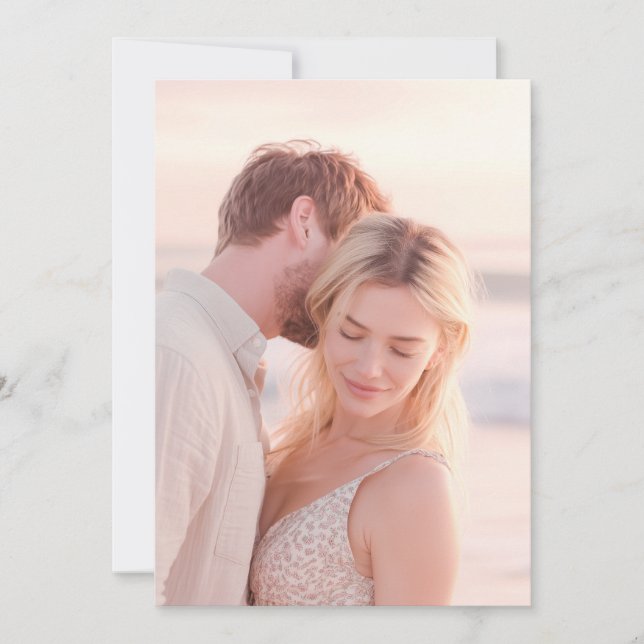 Serene Pastel Floral Photo Invitation (Front)