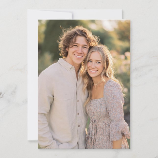 Serene Pastel Floral Photo Invitation (Front)