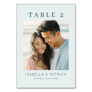 Serene Pastel Minimalist Photo Table Number