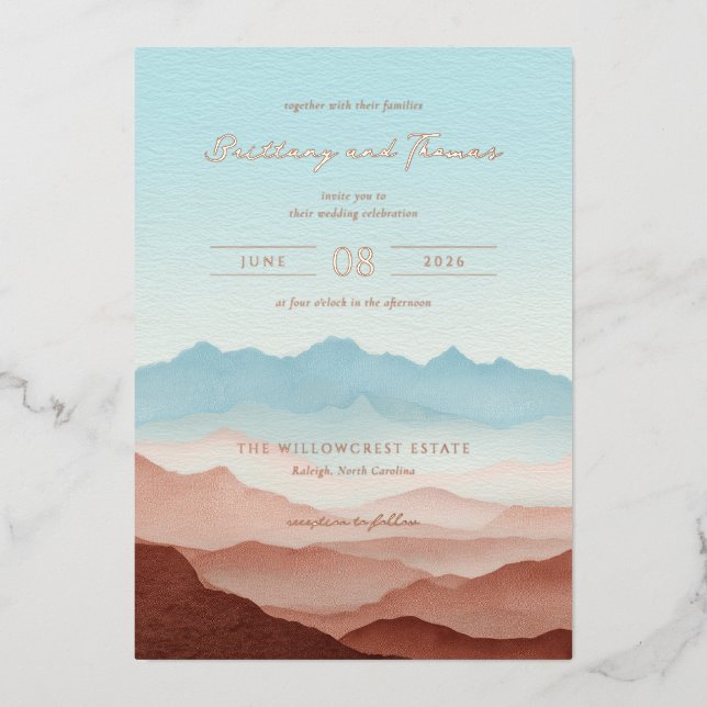 Serene Pastel Mountain Silhouettes (Front)