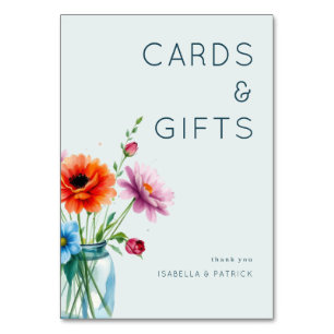 Serene Pastel Watercolor Flowers Table Number