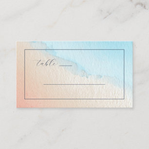 Serene Pastel Watercolor Lines Place Card