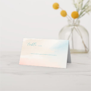 Serene Pastel Watercolor Place Card