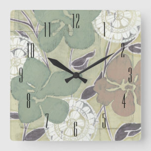 Serene Pastels II Square Wall Clock