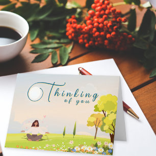 Serene Peaceful and Mindful Thinking of You Card
