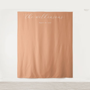 Serene Peach Calligraphy Tapestry