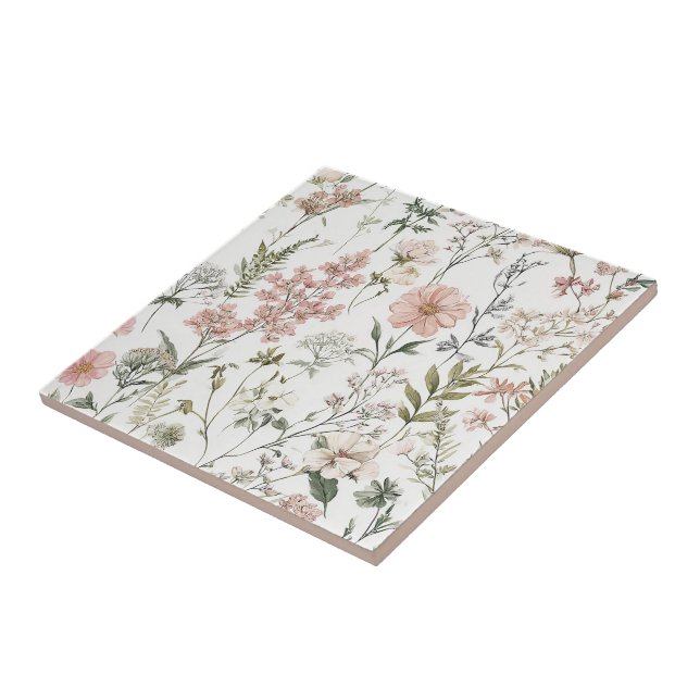 Serene Petals Ceramic Tile (Side)
