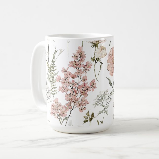 Serene Petals Coffee Mug (Front Left)