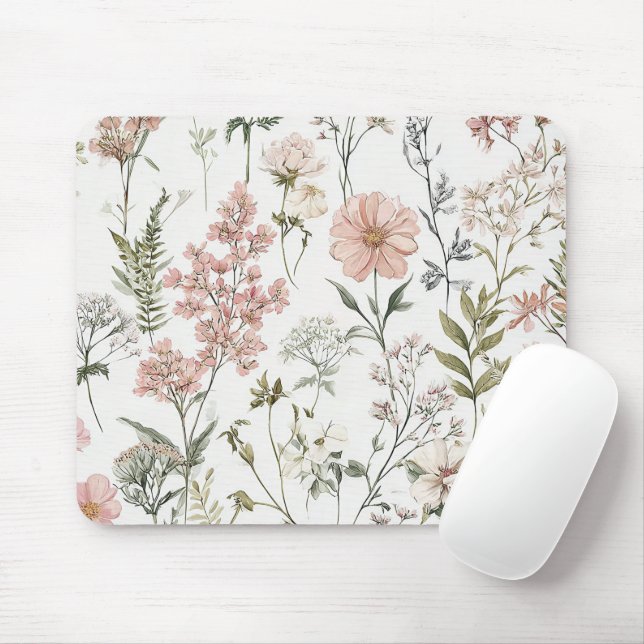 Serene Petals Mouse Pad (With Mouse)
