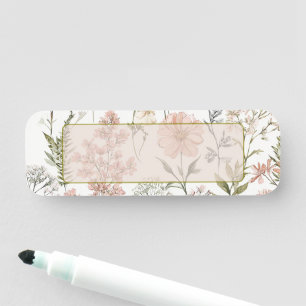 Serene Petals Name Tag