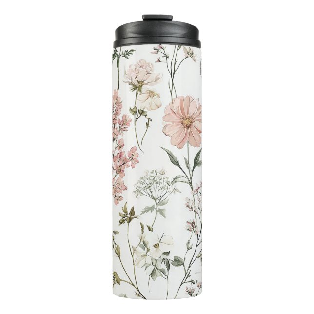 Serene Petals Thermal Tumbler (Front)