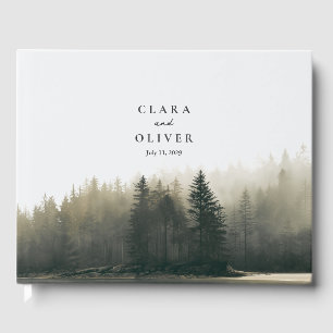 Serene Pine Grove Pacific Coast Forest Wedding  Guest Book