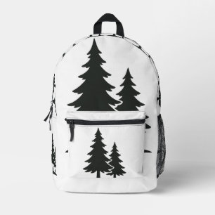 Serene Pine Tree Silhouette Printed Backpack