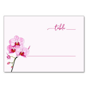 Serene Pink Botanical Orchid Table Number