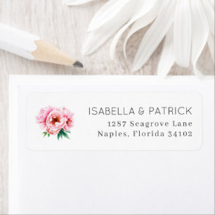 Serene Pink Floral Return Address Label