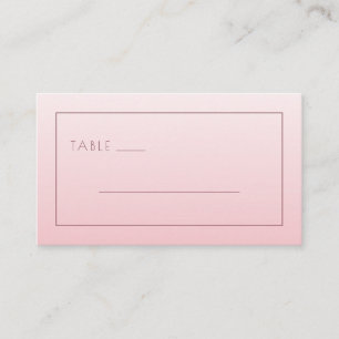 Serene Pink Minimalist Lines Place Card