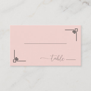 Serene Pink Minimalist Table Illustration Place Card