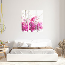 Serene Pink Phalaenopsis Orchid Triptych Canvas