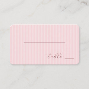 Serene Pink Stripes Place Card