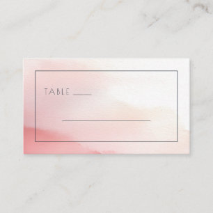 Serene Pink Watercolor Lines Place Card