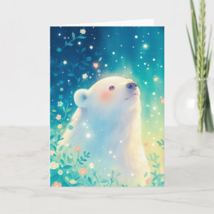 Serene Polar Bear Gaze Card