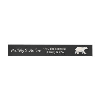 Serene Polar Bear on Black Wrap Around Label