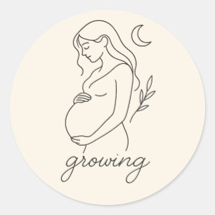 Serene Pregnancy Line Art Minimalist Sticker 