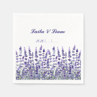 Serene Provence Lavender Floral Wedding Napkin
