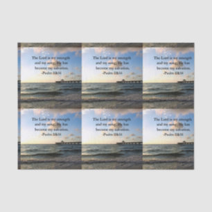 SERENE PSALM 118:14 LOVELY OCEAN PHOTO TISSUE PAPER