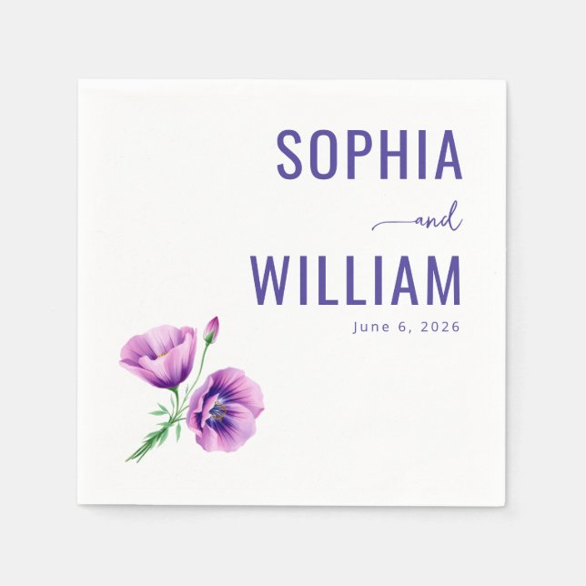 Serene Purple Floral Napkin (Front)