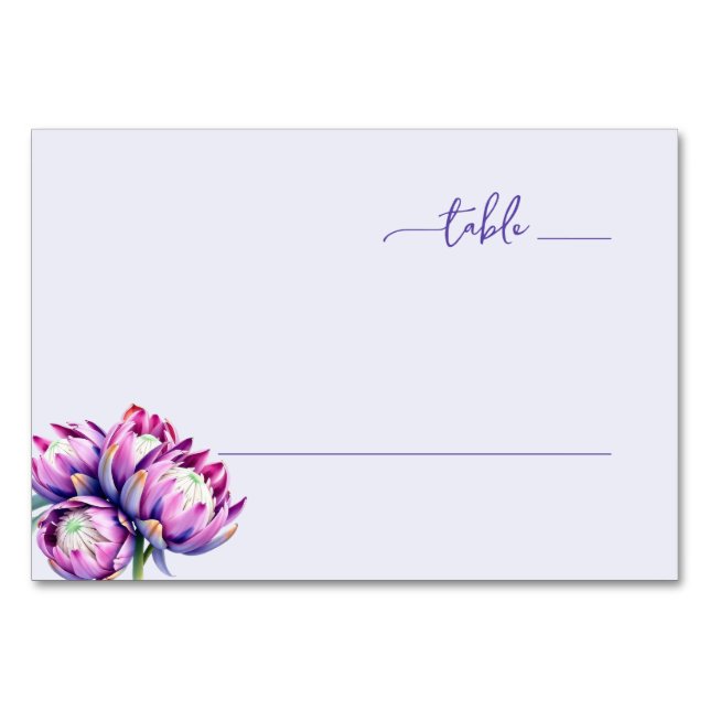 Serene Purple Floral Table Number (Front)