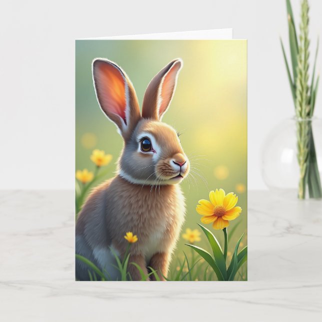 Serene Rabbit Birthday Card (Front)