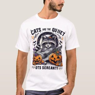 Serene Racoon Vibes: Halloween Night Harmony T-Shirt