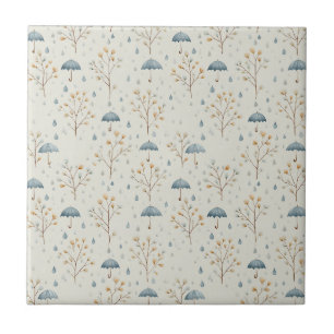 Serene Rain Garden Floral Pattern (10) Ceramic Tile