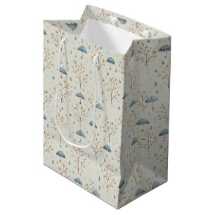 Serene Rain Garden Floral Pattern (10) Medium Gift Bag
