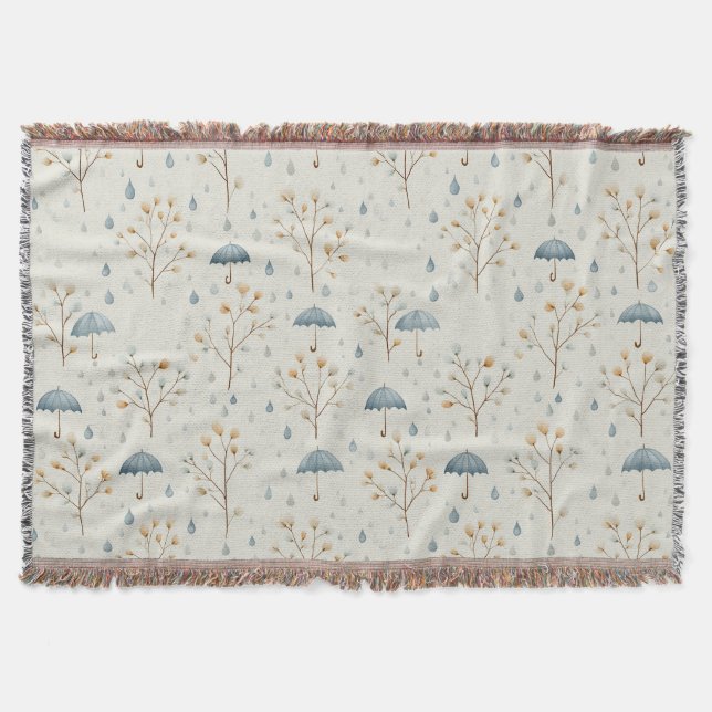 Serene Rain Garden Floral Pattern (10) Throw Blanket (Front)