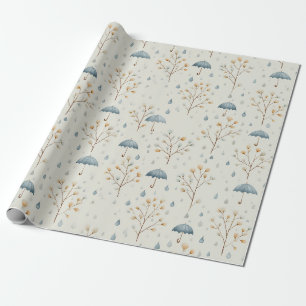 Serene Rain Garden Floral Pattern (10) Wrapping Paper