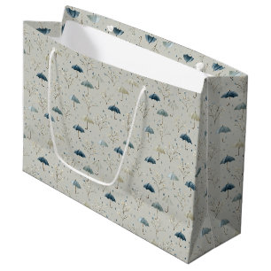 Serene Rain Garden Floral Pattern (11) Large Gift Bag