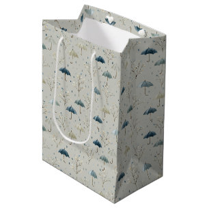 Serene Rain Garden Floral Pattern (11) Medium Gift Bag